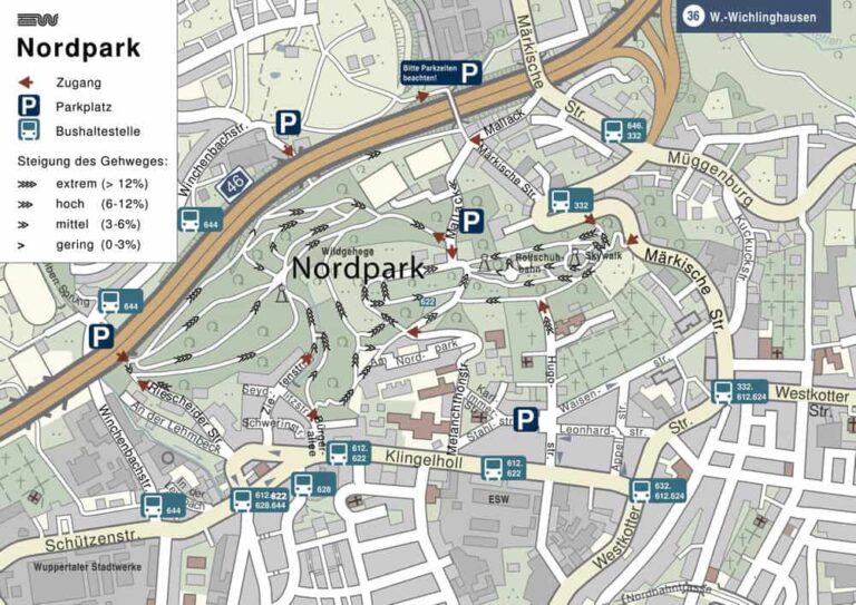 Karte weist Weg in den Nordpark - Wuppertal total: Aktuelle Nachrichten
